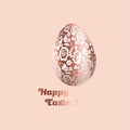 Pale shiny metal Easter egg decoration vector illustration.