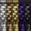 Pale Silver Warm Bronze Olive Gold Deep Violet and Deep Charcoal solid color with Metallic Gradient Set. Perfect for Gradient Royalty Free Stock Photo