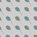 Pale simple stylized balloons print seamless pattern. Doodle birthday elements with rings print on grey background Royalty Free Stock Photo