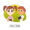 Pale skin medical concept. Vector illustration.