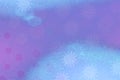 Pale violet and blue textured background with randomly scattered coronavirus icons in a slightly lighter shades