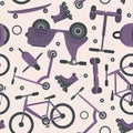 Pale violet pattern with cycling teenager transport