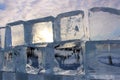 Wall of ice blocks in the southern port of LuleÃÂ¥ Royalty Free Stock Photo