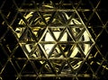 pale yellow and metallic silver triangular molten geometric mosaic Royalty Free Stock Photo