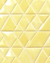 Yellow Geometric Pattern Background Glossy Ceramic. Royalty Free Stock Photo