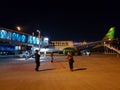 Palembang, Indonesia. Activities of passengers and flight crew before the plane's departure to fly during the pandemic.