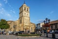 Palencia, Spain-August 12, 2021. Collegiate Church of St. Michael the Archangel, Gothic parish church, Aguilar de Campoo, Palencia Royalty Free Stock Photo