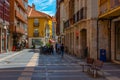 Palencia, Spain, June 7, 2022: Calle Mayor Principal in the hist