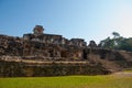 Palenque, Chiapas, Mexico: The Palace, one of the Mayan buiding ruins in Palenque. The Palace is crowned with a five-story tower w Royalty Free Stock Photo