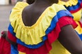 Palenquera, fruit seller lady on the street of Cartagena, Colombia