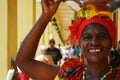 Palenquera woman smiling in Colombia