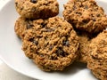 Paleo Chocolate Chip Cookies Made with Coconut and Almond Flour in Plate