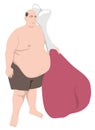 Paleo diet and obese man Royalty Free Stock Photo