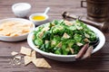 Paleo Fattouche Salad with gluten free flat bread Royalty Free Stock Photo