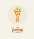 Paleo Food Clean Eating Vector Concept on Organic Background