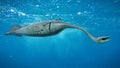 Tullimonstrum, Tully Monster swimming in the ocean, the State Fossil of Illinois