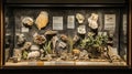 paleobotany display with labeled ancient flora . Royalty Free Stock Photo