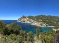 PALEOKASTRITSA, CORFU, GREECE, beautiful beach in greece. Royalty Free Stock Photo