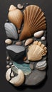 Paleontological fossil shell Marine seafood shellfish illustration