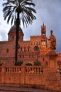 Palermo cathedral - Duomo - by night. Sicily, Italy Royalty Free Stock Photo