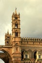 Palermo Cathedral tower on cloudy sky Royalty Free Stock Photo