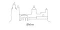 Palermo city of Italy landmarks skyline illustration