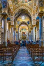 PALERMO, ITALY, APRIL 22, 2017: Interior of the Santa Maria dell Ammiraglio church in Palermo, Sicily, Italy Royalty Free Stock Photo