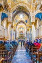 PALERMO, ITALY, APRIL 22, 2017: Interior of the Santa Maria dell Ammiraglio church in Palermo, Sicily, Italy Royalty Free Stock Photo