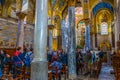 PALERMO, ITALY, APRIL 22, 2017: Interior of the Santa Maria dell Ammiraglio church in Palermo, Sicily, Italy Royalty Free Stock Photo