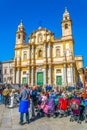 PALERMO, ITALY, APRIL 23, 2017: People in front of convento di san Domenico in Palermo, Sicily, Italy