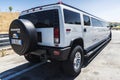 Luxury white limousine of the brand Hummer in Sicily, Italy Royalty Free Stock Photo