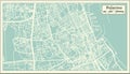 Palermo Italy City Map in Retro Style. Outline Map.