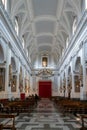 view of the central nave of the Palermo Cathedral