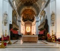 view of the main altar in the central nave of the Palermo Cathedral