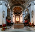 view of the main altar in the central nave of the Palermo Cathedral