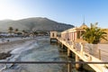 Palermo, Italy - March 23, 2019: Alle Terazze restaurant in the old building of l`Antico Stabilimento Balneare di Mondello in