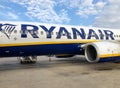 Boeing Aircraft of low cost airline company Ryanair in the Palermo Falcone Borsellino Airport