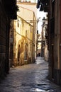 Palermo old city street scape. Old buildings in the city centre Royalty Free Stock Photo