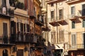 Palermo old city street scape. Old buildings in the city centre Royalty Free Stock Photo