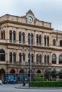 Palermo, Sicily, Italy - Facade of the central railway station and roundabout