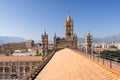 Rooftop view of the Palermo Cathedral or Cattedrale di Palermo bell towers in a nice sunny afternoon in Palermo, Sicily