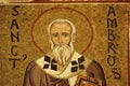 Mosaic of St Ambrose on a column Royalty Free Stock Photo