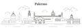 Palermo cityscape line art vector illustration