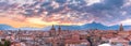 Palermo at sunset, Sicily, Italy Royalty Free Stock Photo