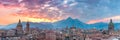 Palermo at sunset, Sicily, Italy Royalty Free Stock Photo