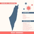 Palestine - Asia Country Map. Covid-29, Corona Virus Map Infographic Vector Template EPS 10