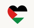 Palestine Flag Emblem Heart Middle East country Icon