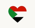 Sudan Flag Emblem Heart Africa country Icon Vector