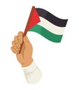 palestine flag in hand