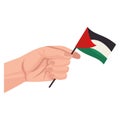 palestine flag in hand